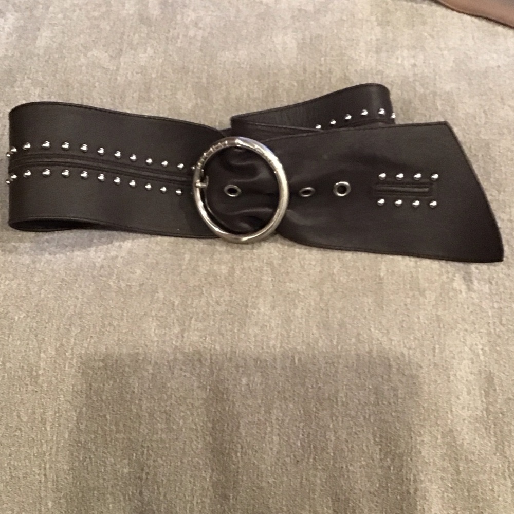 Michael Kors Brown Studded Belt with Gold Accents